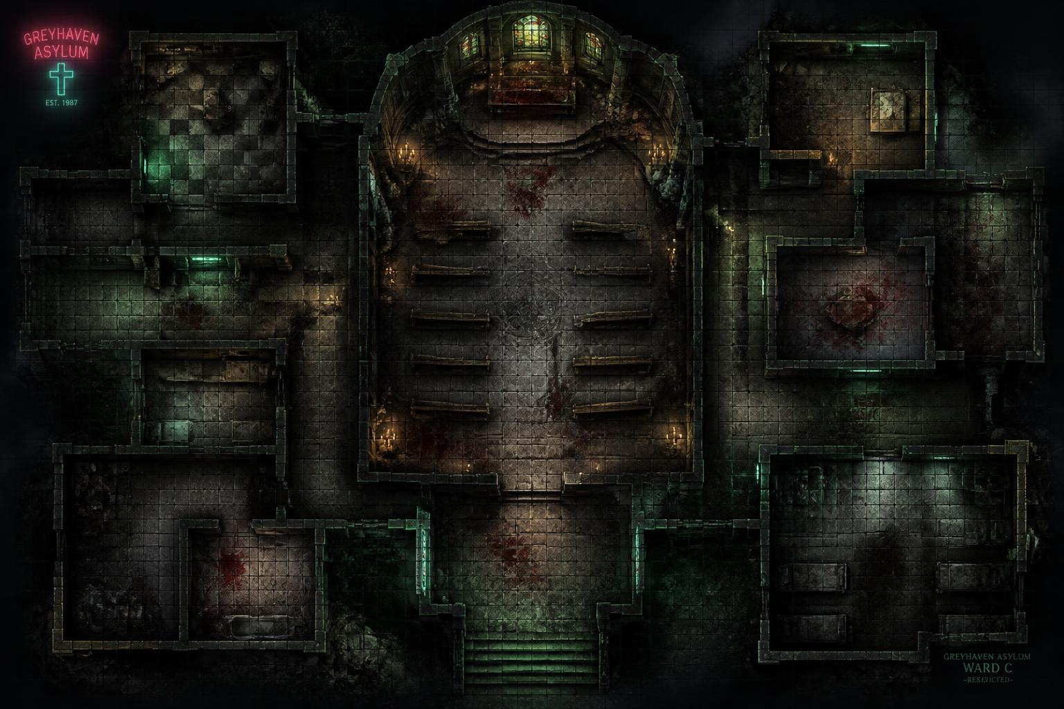 Greyhaven Asylum game map